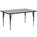 Flash Furniture 30''W Rectangular Height-Adjustable Activity Table, Gray 