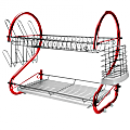 Megachef 16" Counter Top Drying Dish Rack, Red 1 thumbnail image