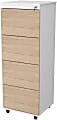Inval 15"D Vertical 4-Drawer File Cabinet, Sand Oak/White