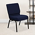 Flash Furniture HERCULES Series Church Chair With Book Rack, Navy Blue Dot/Gold Vein