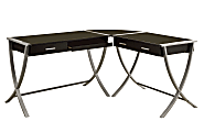 Monarch Specialties L-Shaped Computer Desk With Metal Legs, Cappuccino