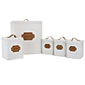 MegaChef 5-Piece Canister Set, White