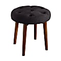 Elle Décor Penelope Round Tufted Stool, Dark Graphite/Brown 1 thumbnail image