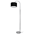 Simple Designs Arched Floor Lamp, 66”H, Black Shade/Brushed Nickel Base 1 thumbnail image