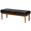 Baxton Studio Daymond Dining Bench, Dark Brown/Walnut Brown 1 thumbnail image