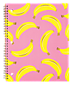 Divoga® Happy Thoughts Spiral Notebook, 8 1/2" x 10 1/2", 1 Subject, Wide Ruled, 160 Pages (80 Sheets), Pink Bananas