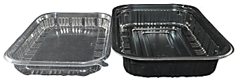 Hawaii's Finest Products 2-Piece Food Containers, Medium, Black/Clear, Pack Of 100 Containers