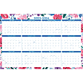 2023-2024 AT-A-GLANCE® BADGE Erasable Reversible Academic/Regular Year Wall Calendar, 24" x 36", Floral, January to December 2024/July 2023 to June 2024, 1664F-550SB