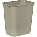 Rubbermaid Commercial 28 QT Medium Deskside Wastebaskets - 7 gal Capacity - Rectangular - Dent Resistant, Durable, Rust Resistant, Easy to Clean - 15" Height x 10.5" Width x 14.5" Depth - Plastic - Beige - 12 / Carton