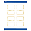 Avery® Print-To-The-Edge Labels & Sure Feed®, S00-DHV-PRWMP10, 2" x 3", Matte White, Preprinted Gold Border & Gold Dots Design, Pack Of 80 1 thumbnail image