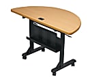 Balt Flipper Training Table - Teak Half-round Top - 24" Table Top Length x 48" Table Top Width x 1.25" Table Top Thickness - 29.50" Height - Assembly Required - Black, Powder Coated