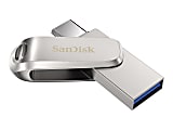 SanDisk® iXpand® Dual Drive USB-C Luxe Flash Drive, 64GB, Silver