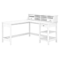 Bush Business Furniture Broadview 60"W L-Shaped Corner Desk With Desktop Organizer, Pure White, Standard Delivery