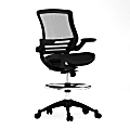 Flash Furniture Mid-Back Transparent Mesh Drafting Chair with Flip-Up Arms, Black 1 thumbnail image
