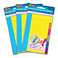 Redi-Tag Assorted Tab Sticky Notes, 4" x 6", Assorted, Pack of 3 1 thumbnail image