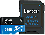Lexar® High-Performance 633x microSDXC™ UHS-1 Memory Card, 64GB