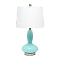 Lalia Home Glass Dollop Table Lamp, 23-1/2"H, White Shade/Seafoam Base
