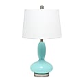 Lalia Home Glass Dollop Table Lamp, 23-1/2"H, White Shade/Seafoam Base 1 thumbnail image