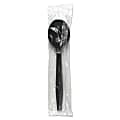 Boardwalk® Heavyweight Wrapped Polypropylene Soup Spoons, Black, Pack Of 1,000 Spoons