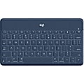 Logitech Keys-To-Go Keyboard - Wireless Connectivity - Bluetooth Home, Brightness, Multimedia, Search, Volume Control, Lock, Bluetooth Pair, Battery-check Button Hot Key(s) - iPad, iPhone, Apple TV, Tablet, Notebook - iOS - Scissors Keyswitch - Blue