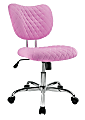 Brenton Studio® Quilted Jancy Mesh Low-Back Task Chair, Pink/Chrome