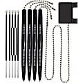 Nadex Coins Ball and Chain Security Pen Set (4 Pens) - Rubber - Black