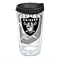 Tervis NFL Tumbler With Lid, 16 Oz, Oakland Raiders, Clear