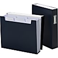 Smead Letter Organizer Folder - 8 1/2" x 11" - 6 Pocket(s) - Monaco Blue - 1 Each