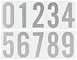 COSCO® Reflective Adhesive Numbers, 3"/4", Reflective Silver, Pack Of 50 Numbers 1 thumbnail image