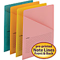 Smead Organized Up Recycled File Jacket - Aqua, Goldenrod, Pink, Yellow - 10% Recycled - 12 / Pack