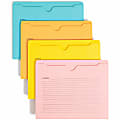 Smead Straight Tab Cut Letter Recycled File Jacket - 8 1/2" x 11" - 2 Plys - Aqua, Goldenrod, Pink, Yellow - Preprinted - 10% Recycled - 12 / Pack 1 thumbnail image