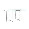 Eurostyle Legend Rectangle Dining Table, 30”H x 48”W x 29”D, Brushed Steel/Clear 1 thumbnail image