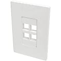 Tripp Lite by Eaton Single-Gang 4-Port Wall Plate Keystone Cat5/6 USB HDMI Dport RCA - 4 x Total Number of Socket(s) - 1-gang - White - Polycarbonate 1 thumbnail image