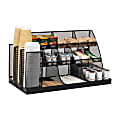 Mind Reader Network Collection 14-Compartment Coffee Cup and Condiment Organizer, 12-1/2"H x 11.5"W x 23-3/4"L Black