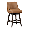 Office Star Granville Faux Leather Swivel Counter Stool, Camel
