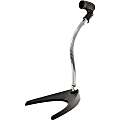 Pyle U-Base Die-Cast Iron Gooseneck Desktop Microphone Stand, 11.8"H x 7"W x 5.5"D, Black/Silver