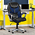 Serta® Amplify Bonded Leather/Mesh High-Back Office Chair, Streamline Blue/Silver 1 thumbnail image