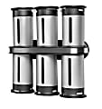 Honey-Can-Do Zero Gravity™ Wall-Mount Magnetic Spice Rack, 6 Canisters, 7 1/2"H x 7 1/4"W x 3"D, Metallic/Gray