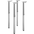 HON® Build Adjustable Post Legs, 25"-35", Platinum Metallic, Pack Of 4