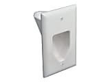 DataComm Recessed Low Voltage Cable Plates - Flush mount wallplate - white - 1-gang