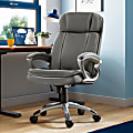 Serta® Big And Tall Ergonomic Bonded Leather High-Back Office Chair, Gray/Silver