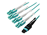StarTech.com 1m (3ft) MTP(F)/PC to 4x LC/PC Duplex Breakout OM3 Multimode Fiber Optic Cable, 40G, Low Insertion Loss, Fiber Jumper Cord 1 thumbnail image