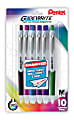 Pentel® GlideWrite Ballpoint Pens, Medium Point, 1.0 mm, White Barrel, Assorted Ink Colors, Pack Of 10 Pens 1 thumbnail image