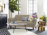 Elle Décor Amelie Mid-Century Modern Sofa, Beige/Chestnut