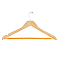 Honey-Can-Do Suit Hangers, 9"H x 1/2"W x 17 3/4"D, Maple, Pack Of 24