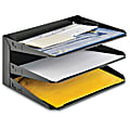 STEELMASTER® Steel Multi-Tier Letter Size Organizers, Black, 3 Trays