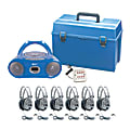 Hamilton Electronics Deluxe 6-Person CD/Cassette Listening Center With AM/FM Radio, 13.39"H x 10.24"W x 5.31"D, Blue, HECHMCCD3856SV 1 thumbnail image