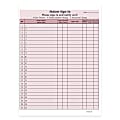 HIPAA Compliant Patient/Visitor Privacy 2-Part Sign-In Sheets, 8-1/2" x 11", Burgundy, Pack Of 125 Sheets