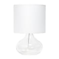 Simple Designs Glass Raindrop Table Lamp, 13-3/4"H, White Shade/Clear Base 1 thumbnail image