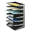 STEELMASTER® Steel Multi-Tier Letter Size Organizers, Black, 7 Trays